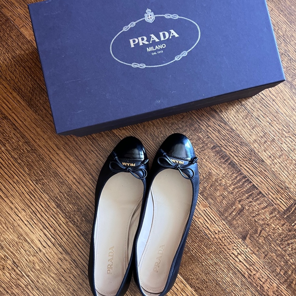 Prada Black Patent Leather Ballet Flats - Picture 3 of 4